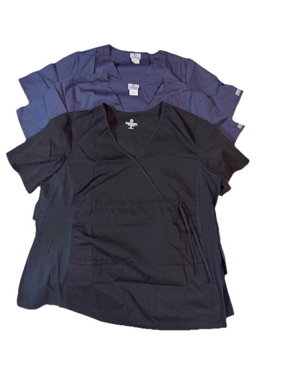 Lot Bundle of 3: White Swan V-neck Short Sleeve Women’s Scrub Tops -2X Plus Size